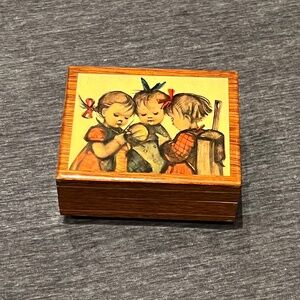 Vintage Hummel Wooden Music Box Keepsake Box